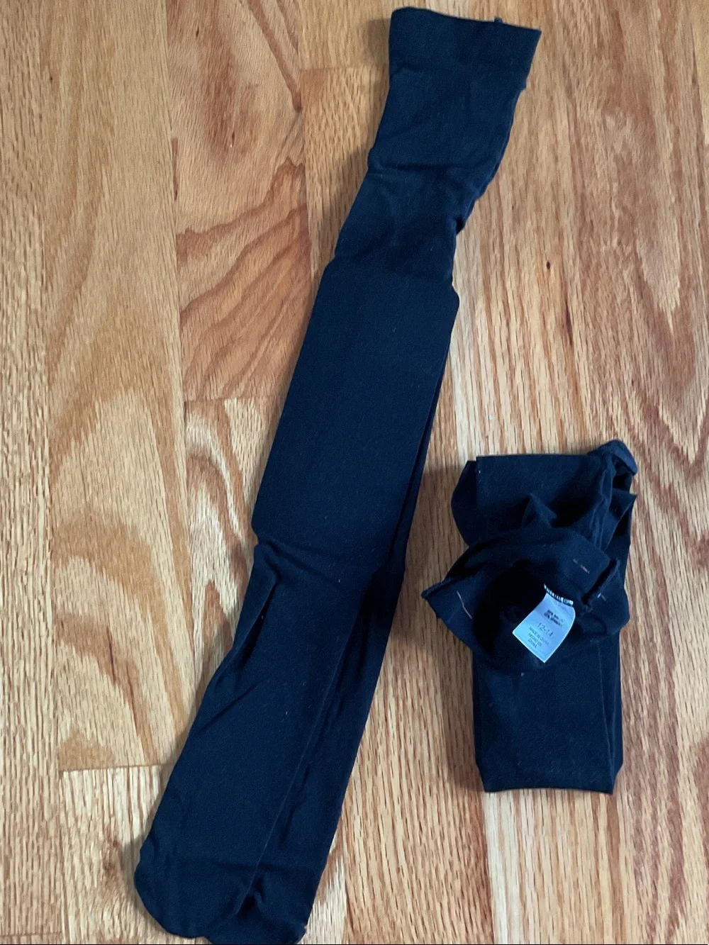 Cat & Jack Black Kids Dress Tights 12-14yr new